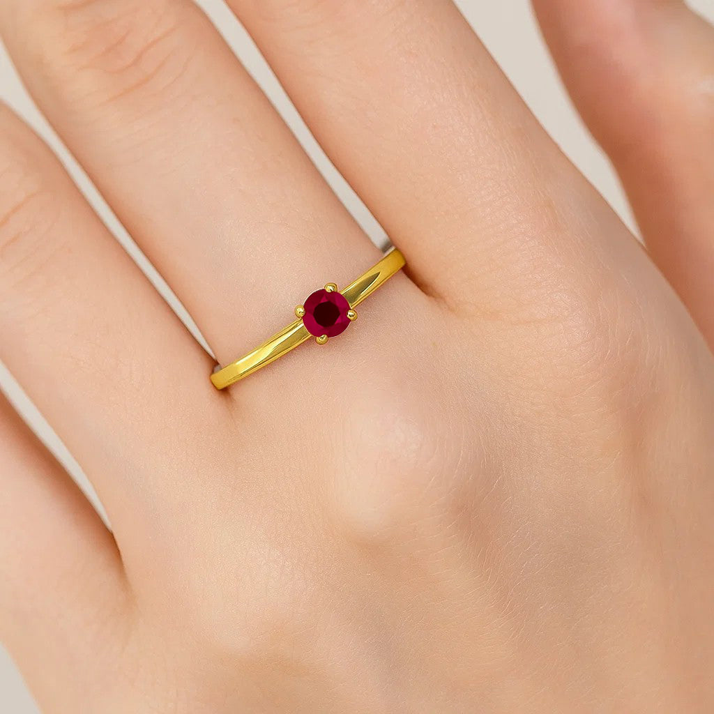 18K Gold Over Brass Round Cut Gemstones Ring size 5-8 Jewelry RM-1787 TGR1065