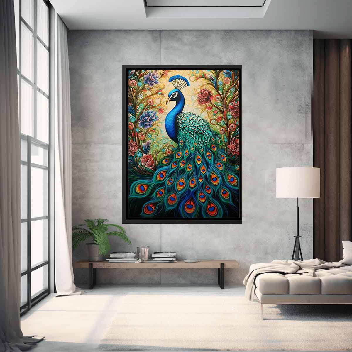 Peacock Modern Art Canvas Artwork