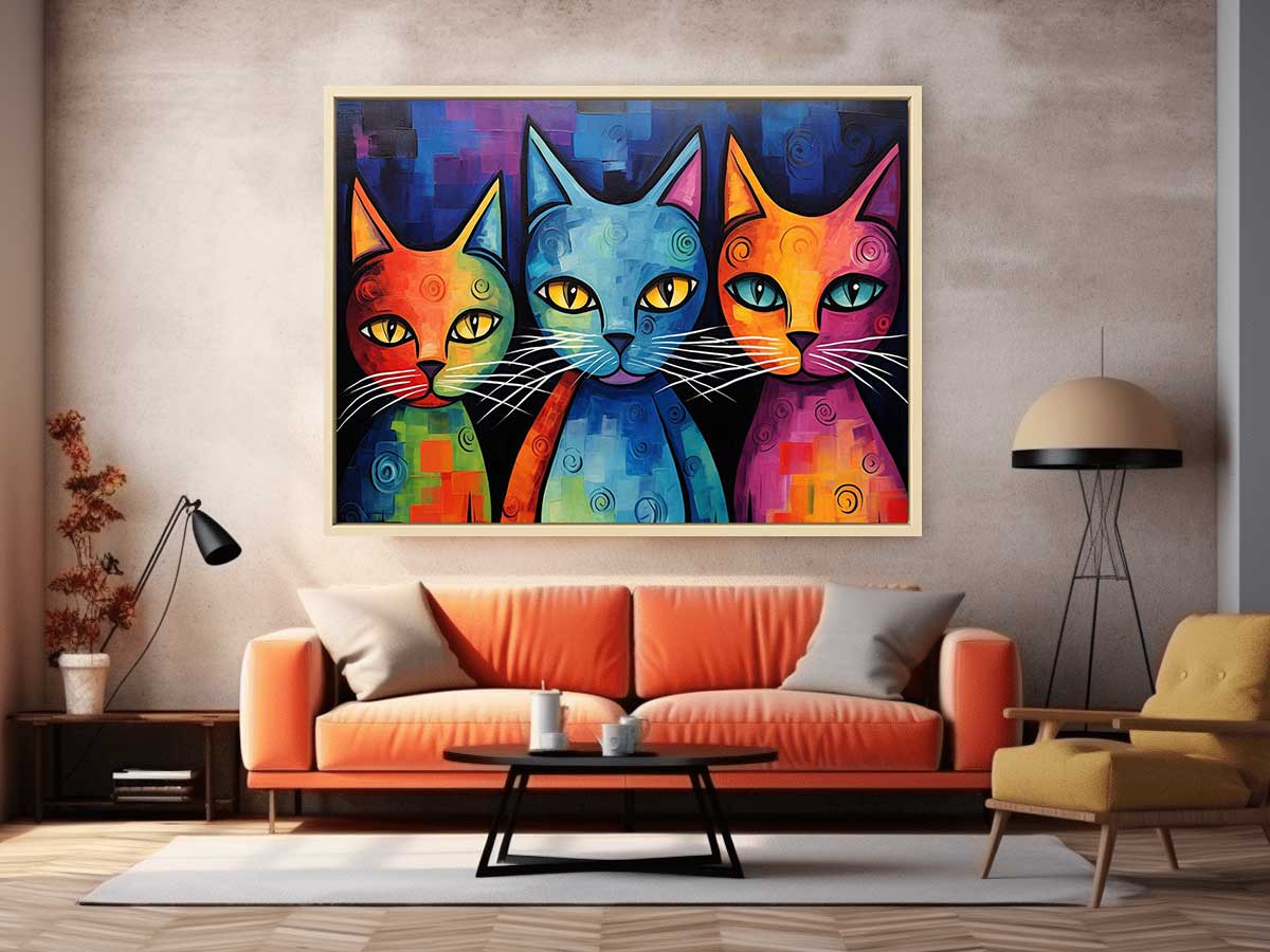 Cats Canvas Painting Artwork
