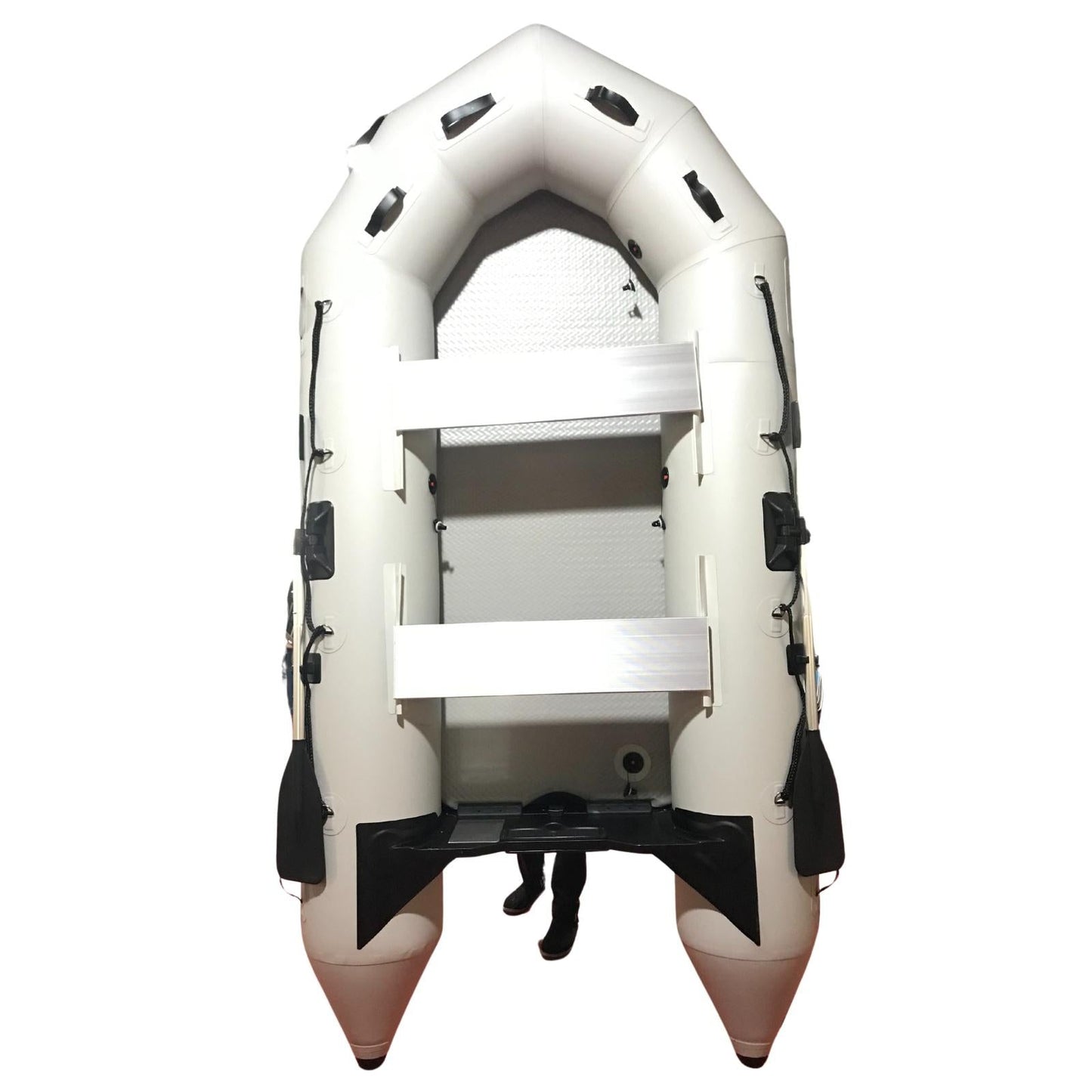 NNEDSZ 3.6M ( Grey ) Inflatable Boat Dinghy Tender Pontoon Rescue & Dive Boat Fishing Boat With Hard Air-Deck Floor