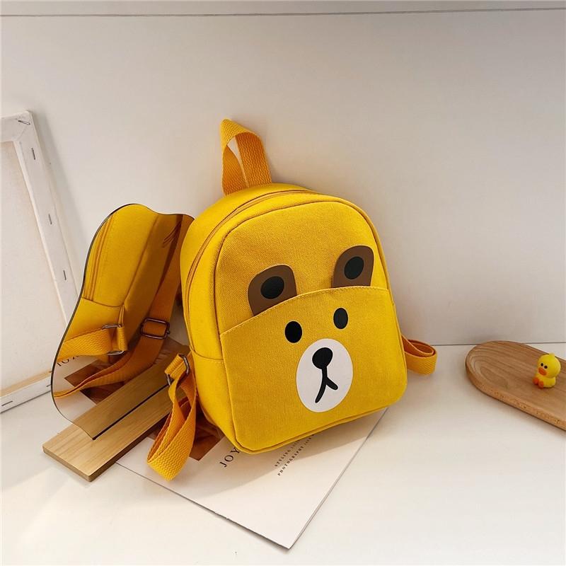 NNEDSZ Adorable Bear Schoolbag for Kids - Cartoon Design - Bear Yellow