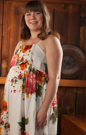 White Floral Summer Dress Long Maxi Strapless Maternity Dress-2
