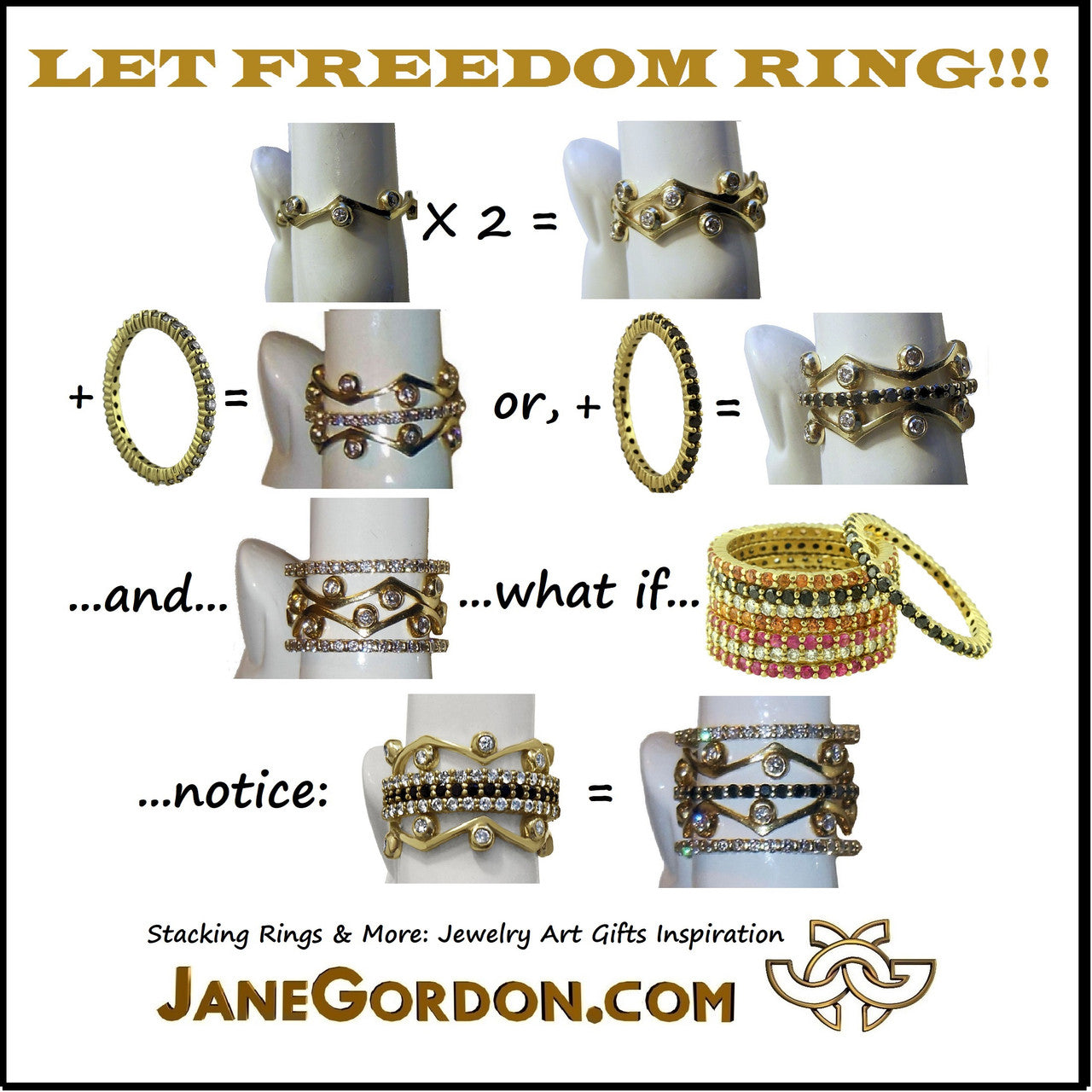 Stacking Rings-Eternity-White diamonds-18K-10