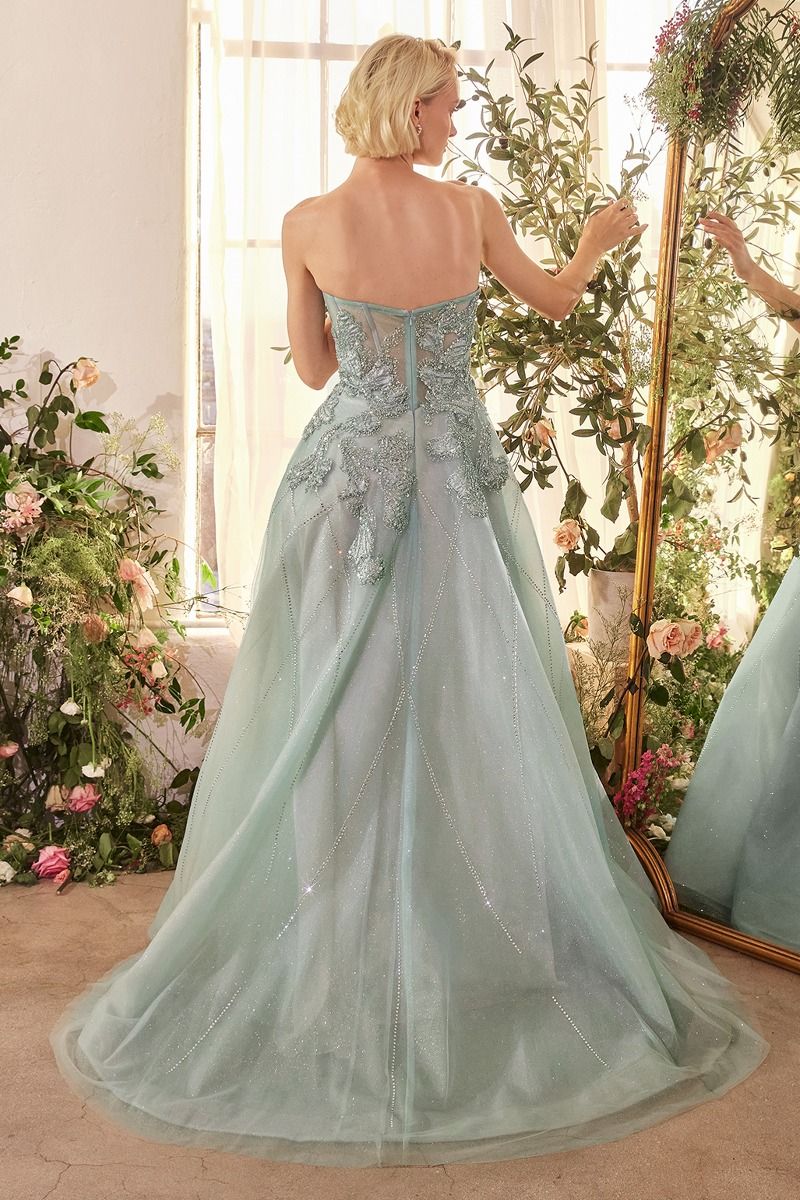 Strapless Embellished Tulle Ball Gown-3