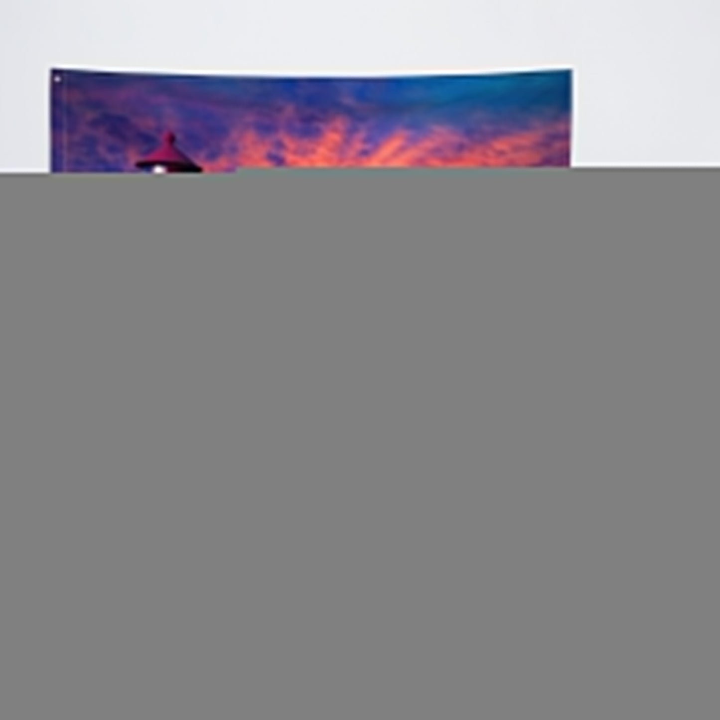 Red And White Lighthouse Painting Flag Tapestry