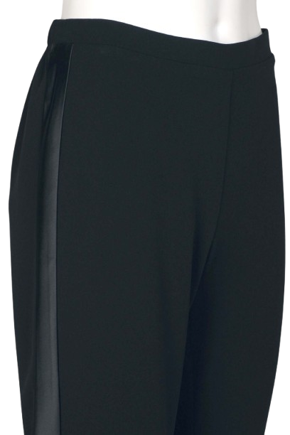 Adrianna Papell Elastic Back Mid Waist Solid Tuxedo Slim Pant-2