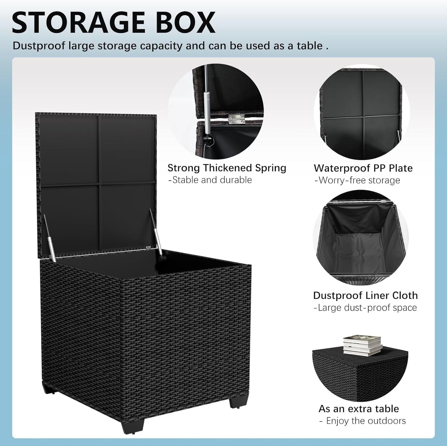 Premium Rattan Outdoor Furniture Set with Storage Solutions