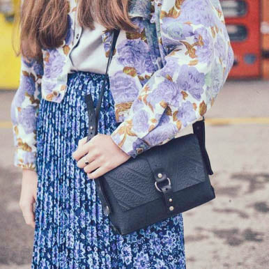 Paguro Upcycle Reina Black Vegan Handbag - Eco Friendly