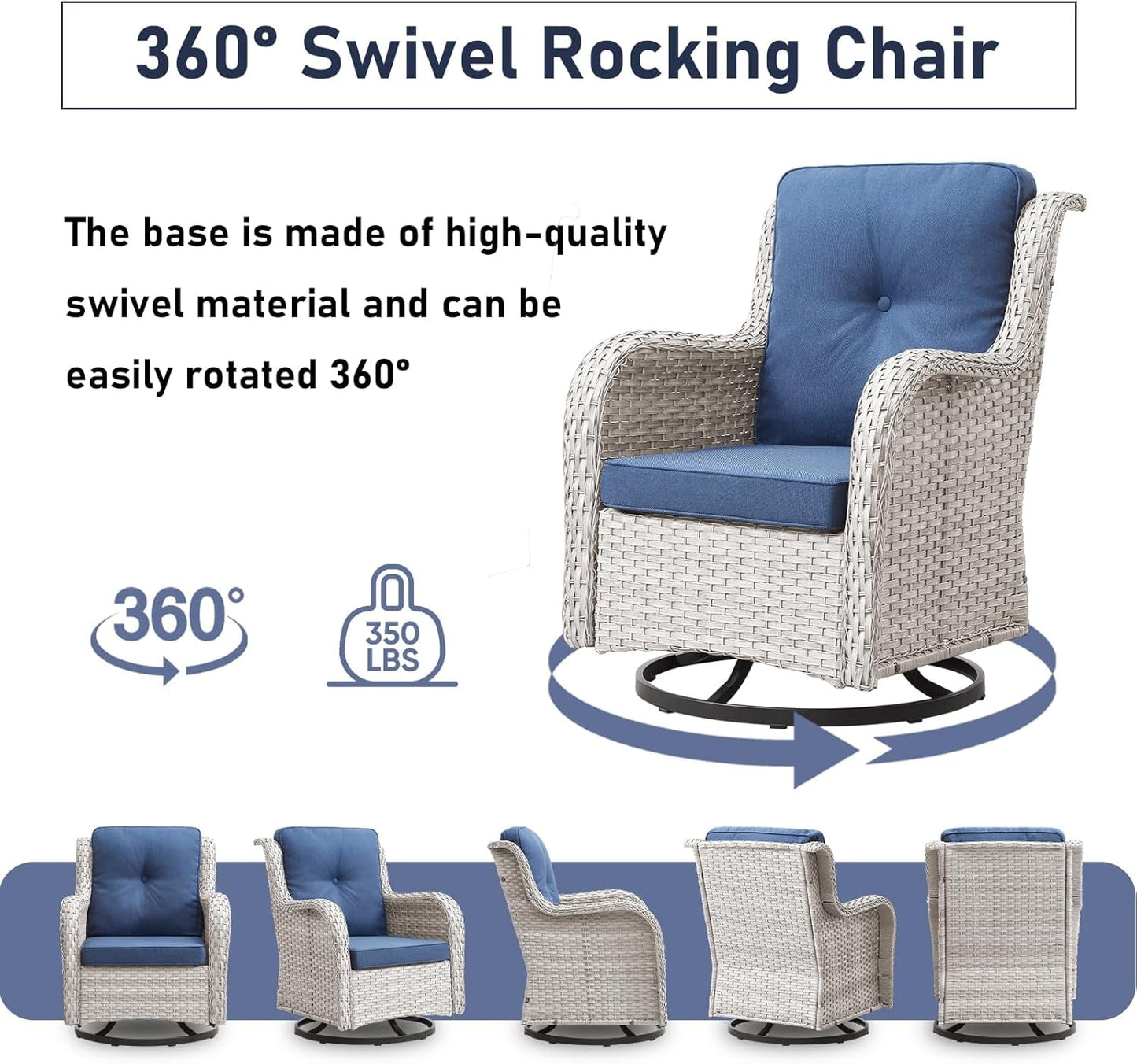 Cozy 11 Piece Outdoor Furniture Set with Swivel Chairs