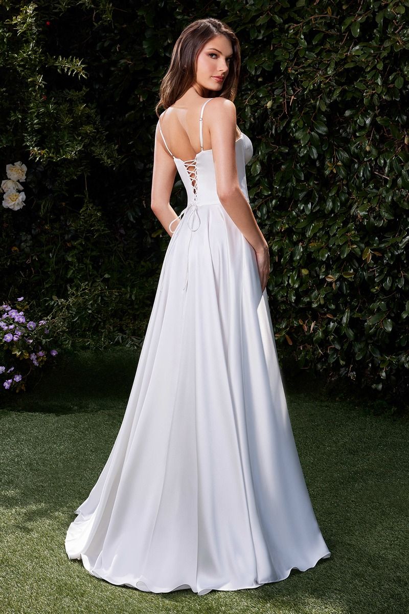 Satin A-Line Bustier Bridal Dress-3