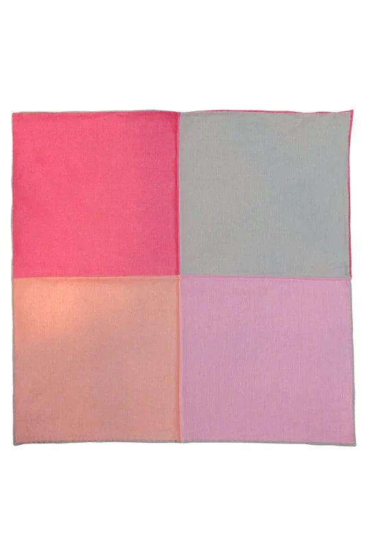 Silk & Cotton Blend Quad Pocket Square-3