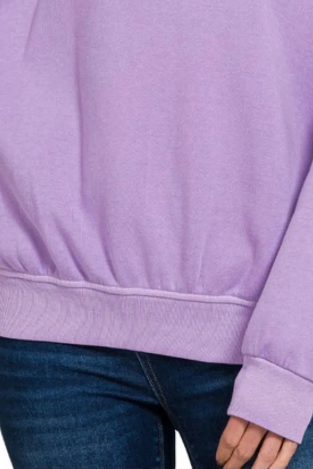 Zenana Soft Fleece Pigment Dye Round-neck Sweatshirts-2