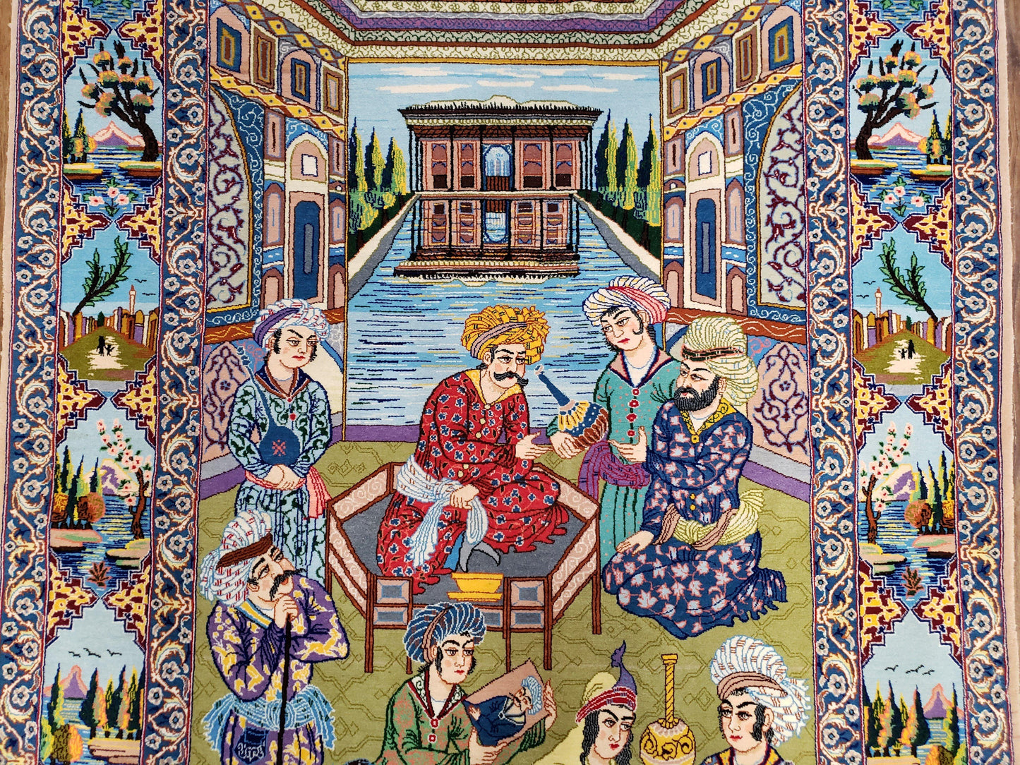 Persian Isfahan Pictorial Rug 3x5 – Kork Wool on Silk-3