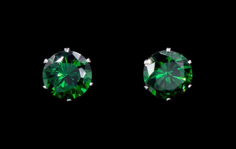 3-Carat CZ Emerald Stud Earrings
