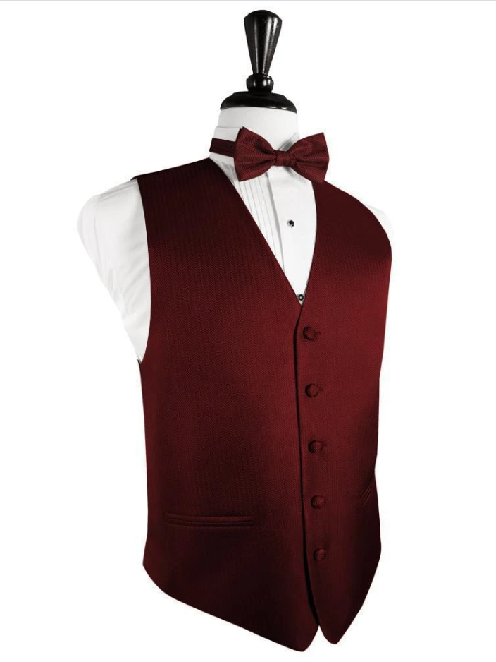 Herringbone Tuxedo Vest-5