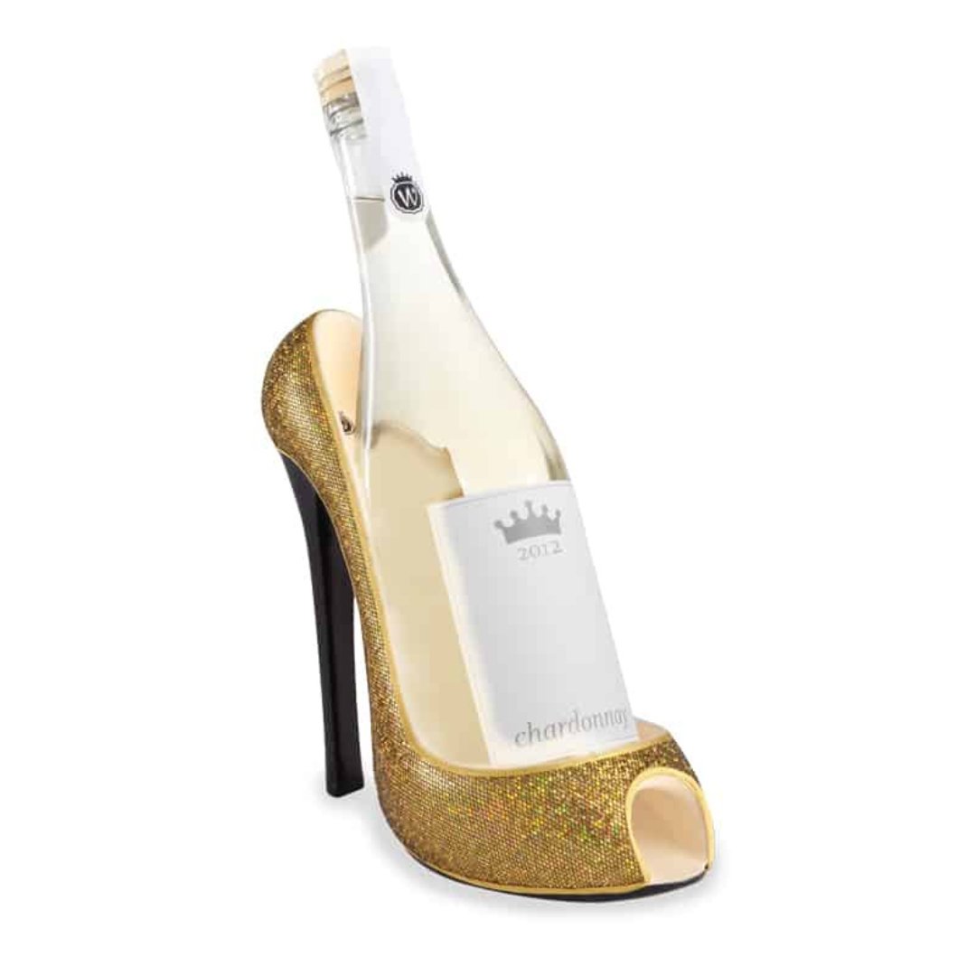 High Heel Gold Glitter Wine Bottle Holder