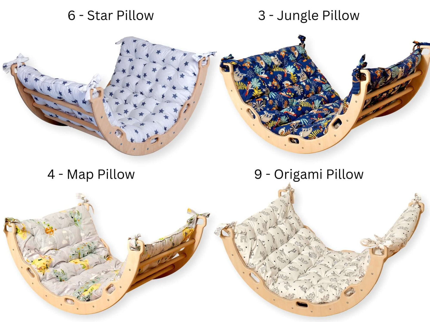 Medium Montessori Climbing Arch/Rocker with Pillow & Ramp Set-4