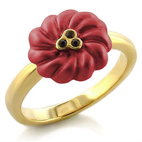 LO517 - Gold White Metal Ring with Top Grade Crystal in Siam