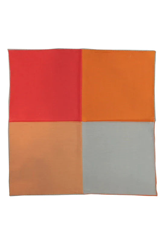 Silk & Cotton Blend Quad Pocket Square-5