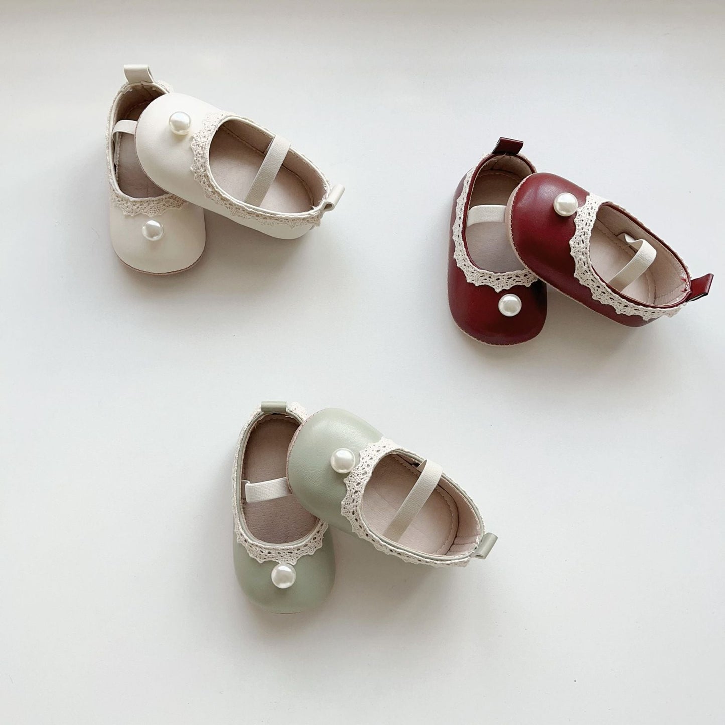 Spring and Summer Baby Girl Fashion Beaded Toddler Soft-Sole Anti-slip Walking Shoes