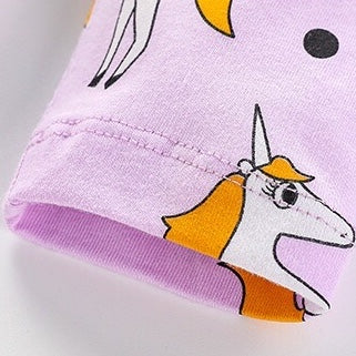 Baby Girl Unicorn Pattern Long Sleeves New Style Dress In Autumn Wearing Outfits