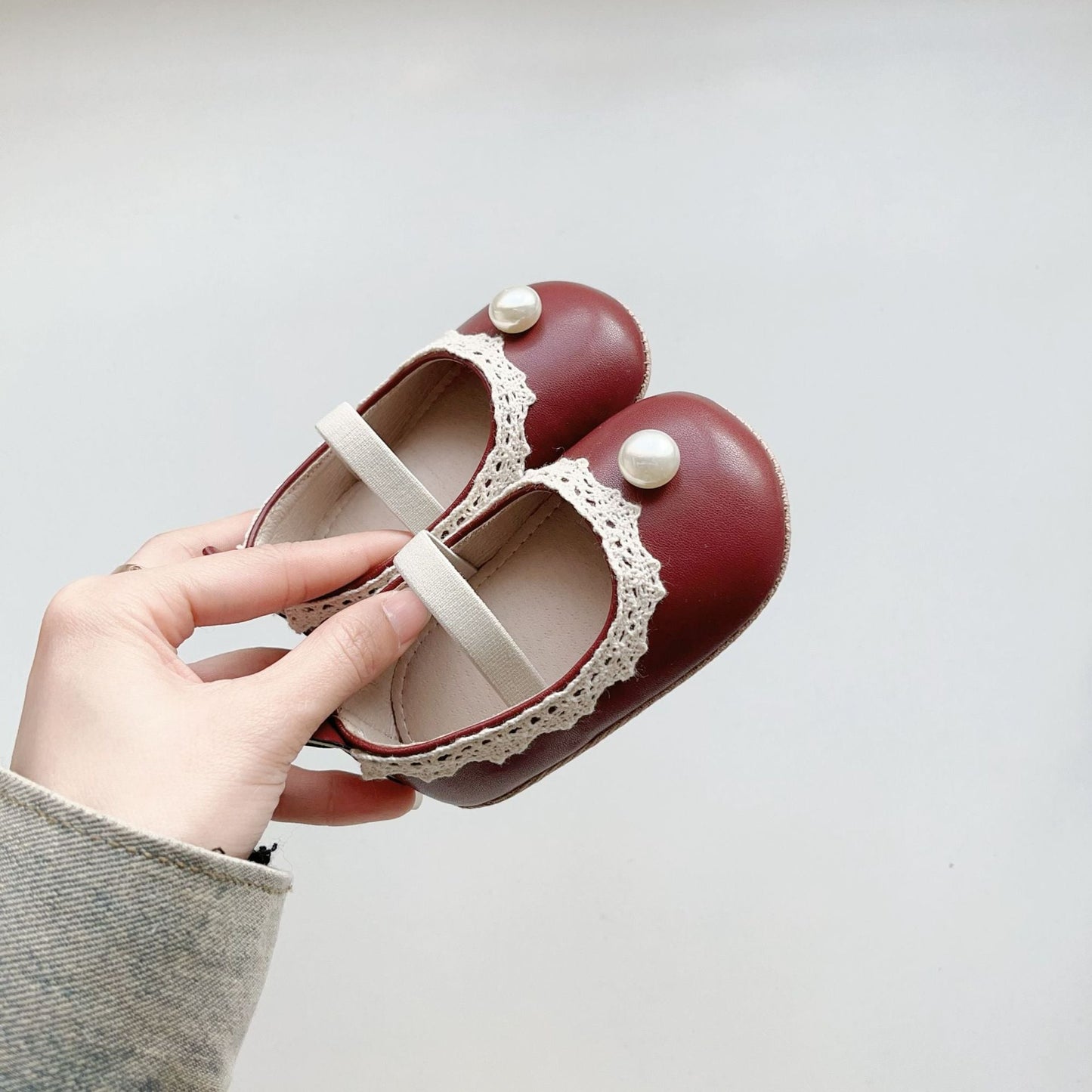 Spring and Summer Baby Girl Fashion Beaded Toddler Soft-Sole Anti-slip Walking Shoes