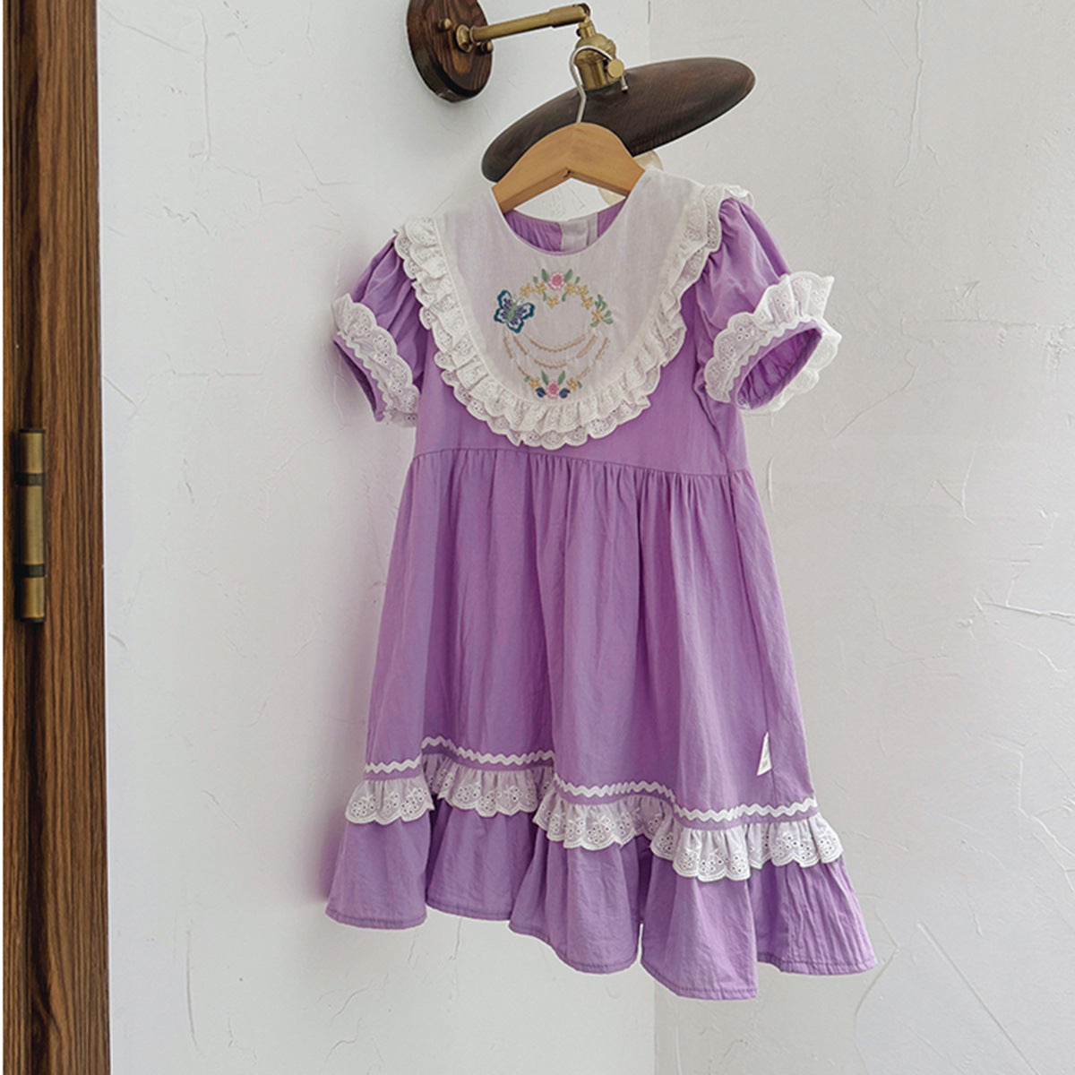 New Arrival Summer Baby Kids Girls Short Sleeves Noble Princess Dress