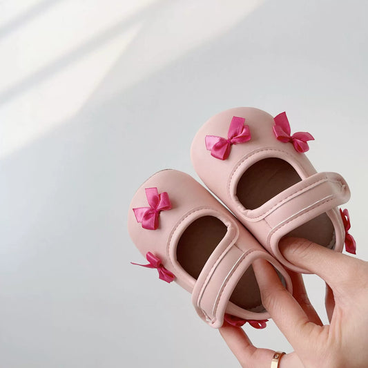 Spring Baby Girl Fashion Butterfly-bows Pattern Toddler Soft-Sole Anti-slip Walking Shoes