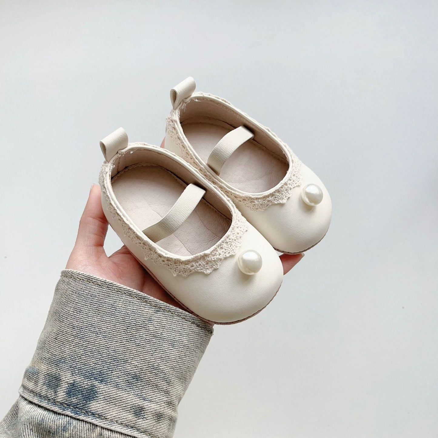 Spring and Summer Baby Girl Fashion Beaded Toddler Soft-Sole Anti-slip Walking Shoes