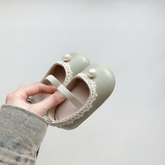 Spring and Summer Baby Girl Fashion Beaded Toddler Soft-Sole Anti-slip Walking Shoes
