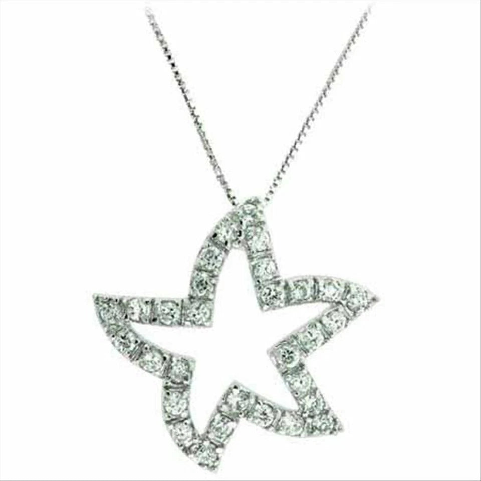 925 Silver Celebrity Inspired Star Pendant Necklace with Free 18" Chain