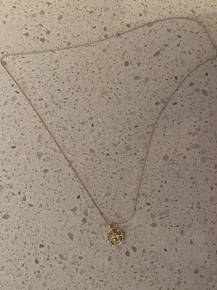 STUNNING STERLING SILVER 26” NECKLACE WITh Gold PLATED STAR
