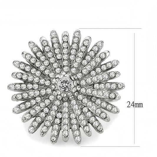 Spectacular Pave Star Flower Cocktail Ring