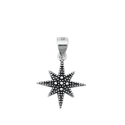 Sterling Silver 925 "STAR" PENDANT 14.6MM WITH SNAKE CHAIN NECKLACE 18"