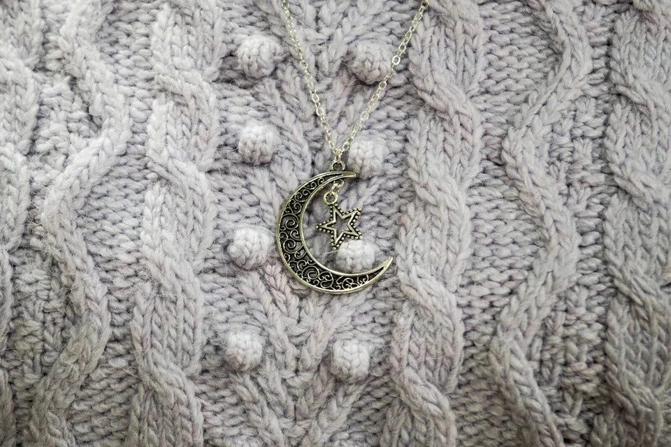 Cresent Moon & Star Set | Necklace and Earring set | jewellery set | star & moon