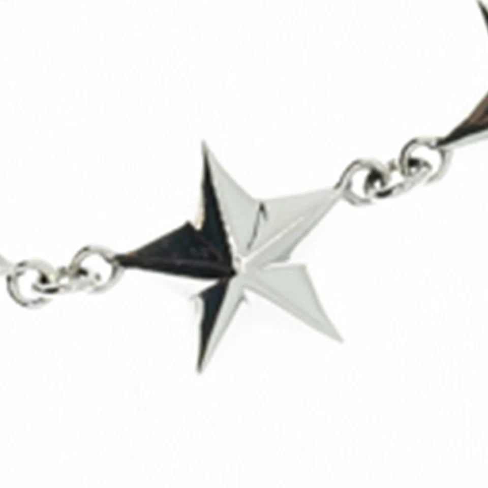 5 pointed star 925 sterling silver Bracelet Bangle Gothic Biker