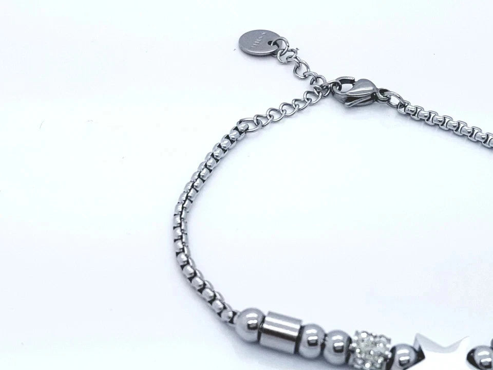 WOMEN'S STAINLESS STEEL STAR JEWELLERY BRACELET SILVER