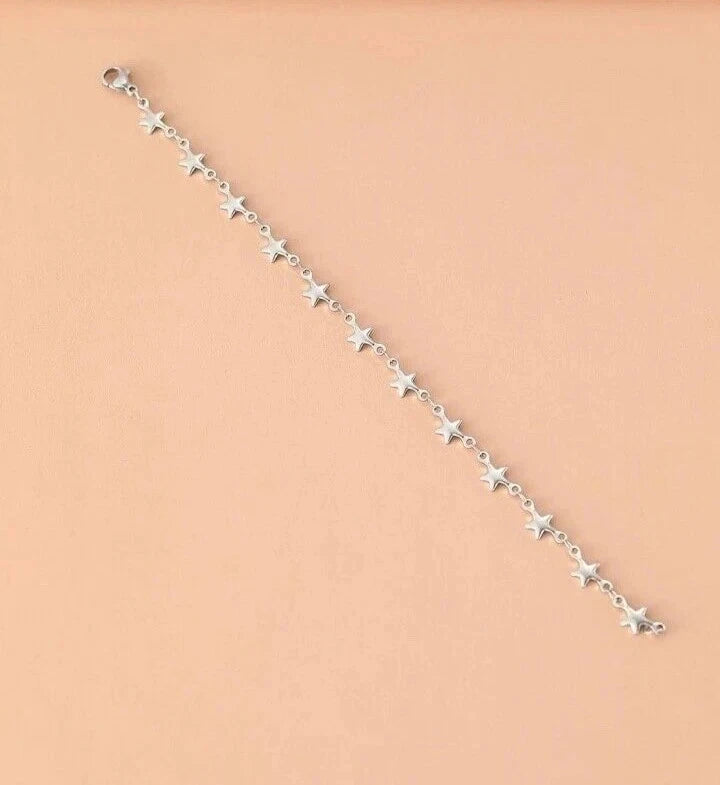 925 Sterling Silver Star Bracelet, Gift Bag Included