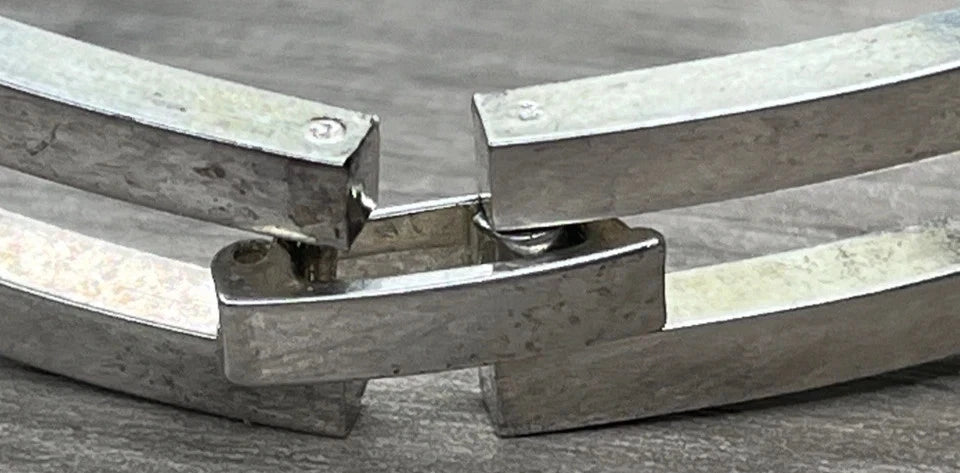 Vintage Sterling 925 Openwork Stars Open Rectangle Bar Link Bracelet 30G 7.25''