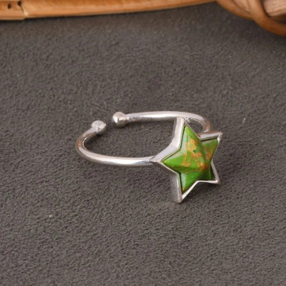 Star Design Sterling Silver Stack Ring Promise Ring Engagement Gift For Her