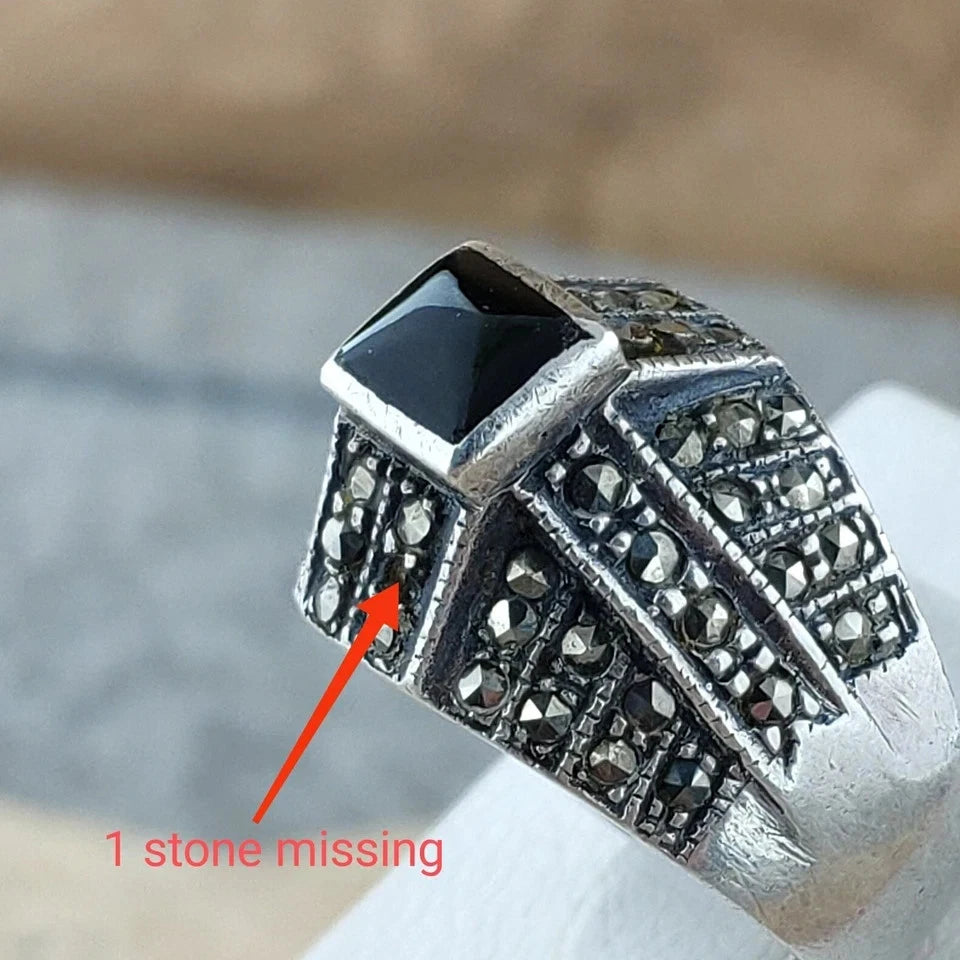 RARE AMAZING VINTAGE USSR Ring Silver 925 Star Size 8