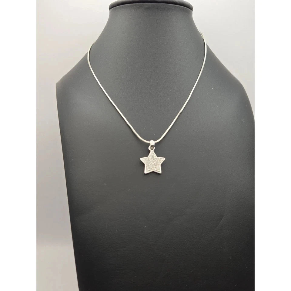 Sterling Silver Star Pendant Necklace With Snake Chain