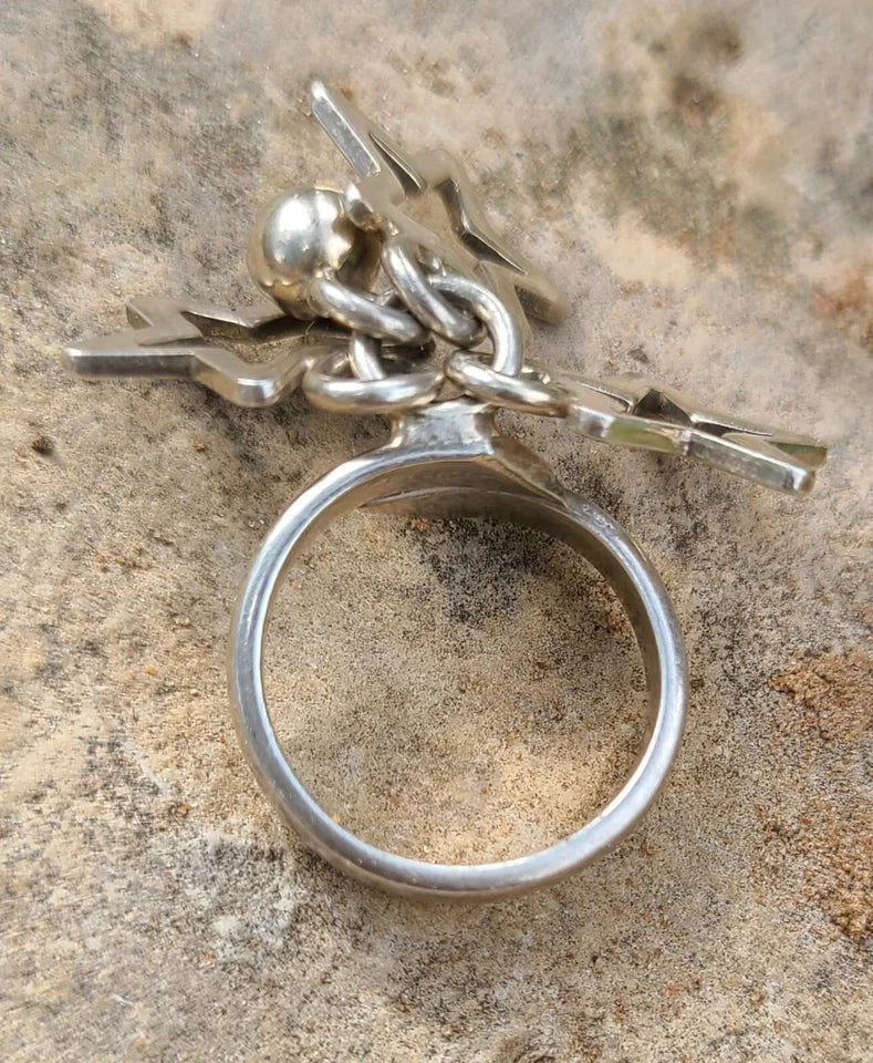 sterling silver 9.2 grams with stars charms 925 ring size 6.75