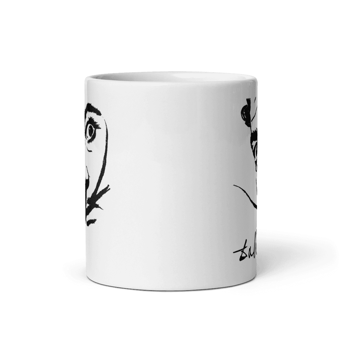 Salvador Dali Portrait Sketch Artwork Mug