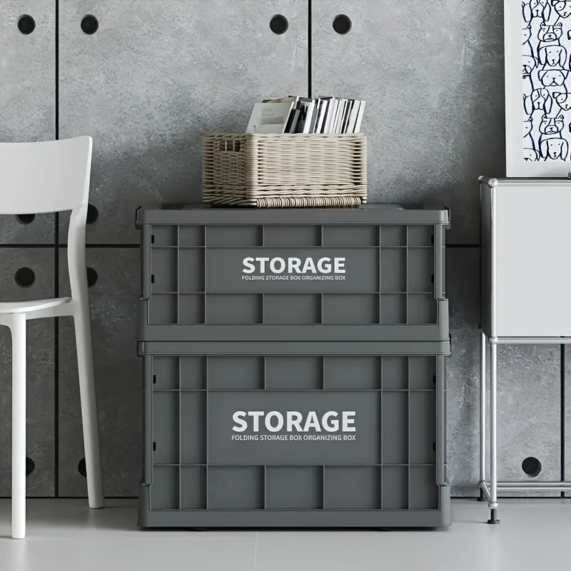 Outdoor Camping Storage Box with Lid & Wheels