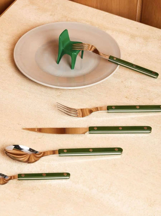 Set Of 10 Pcs French Dopamine Cutlery Flatware - Bistrot Style Silverware Set