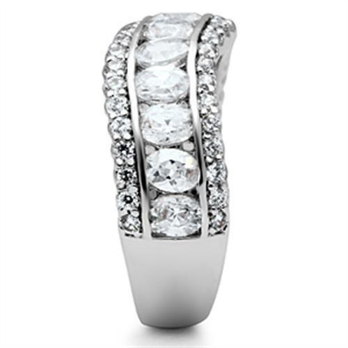 SS029 - Silver 925 Sterling Silver Ring with AAA Grade CZ  in Clear-3
