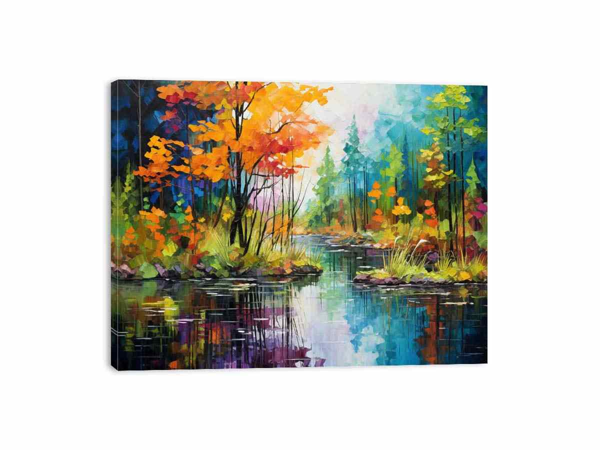 Rainbow Forest Art Canvas Art Print