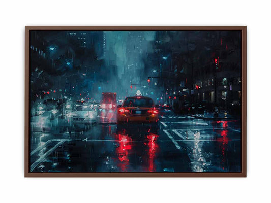 Rain Drive   Canvas Painting Art Print