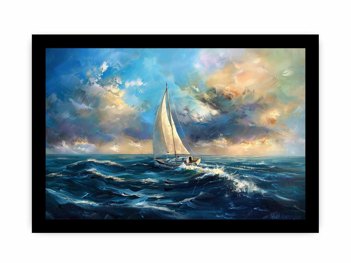 Sailing Boat Canvas Painting On Canvas